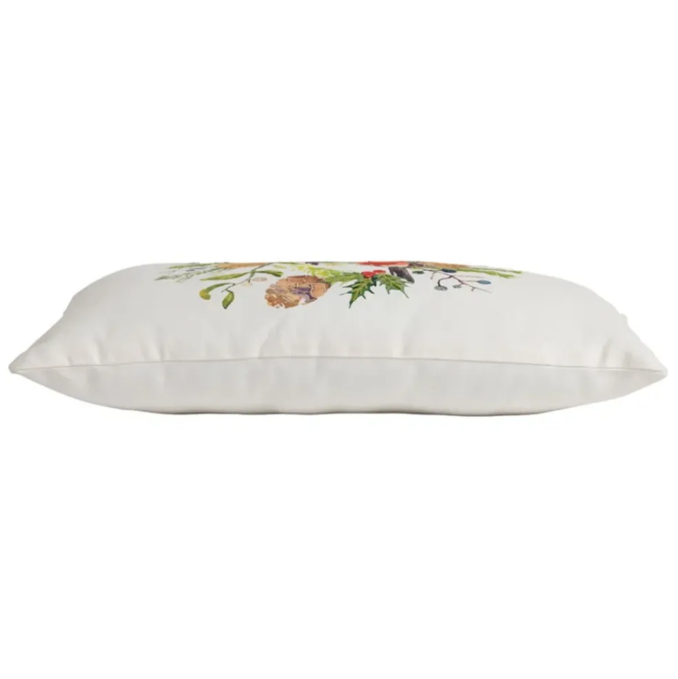 Housse de coussin en coton multicolore 50x30cm - Rouge-Gorge
