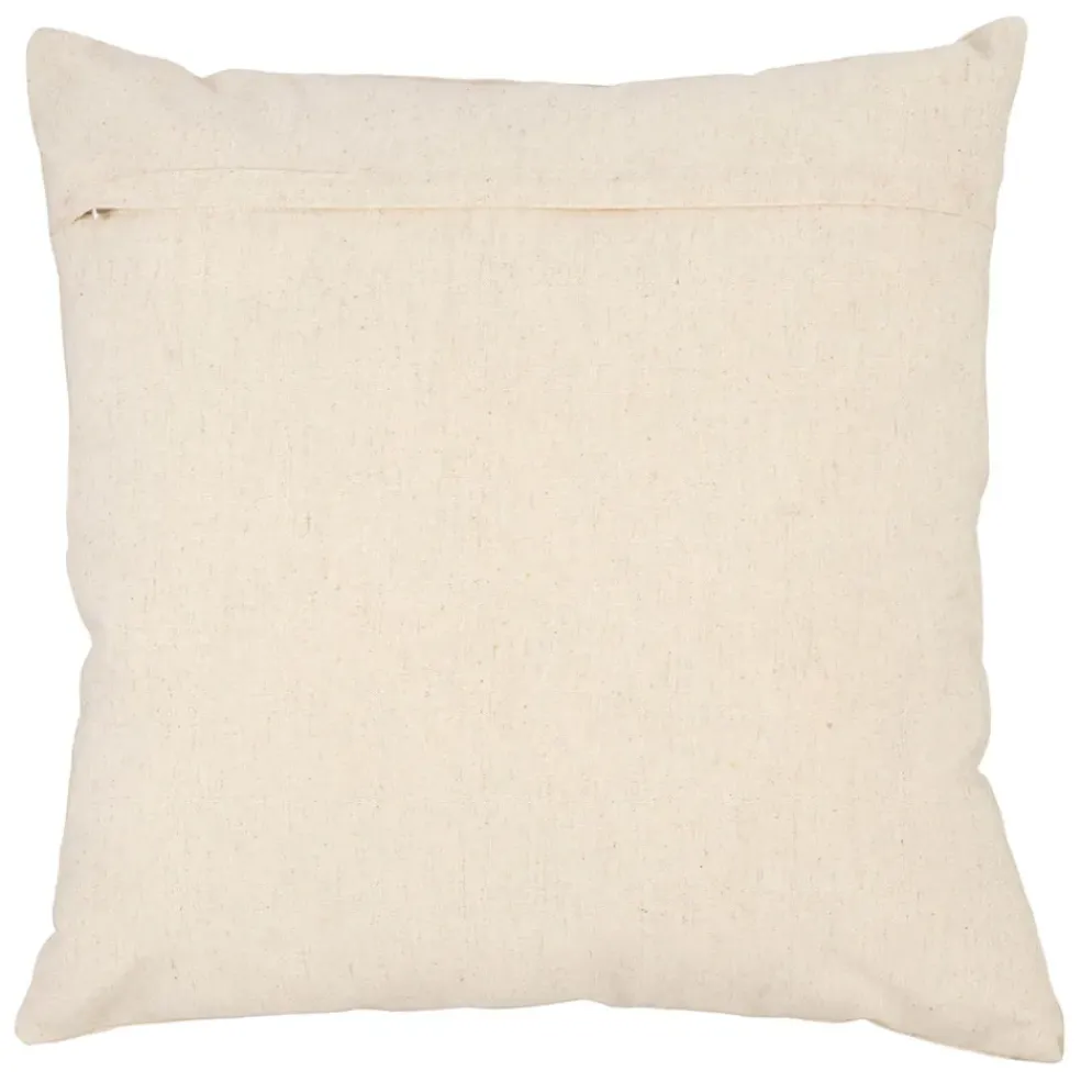 Housse de coussin en coton et lin blanc 45x45cm - Soleil