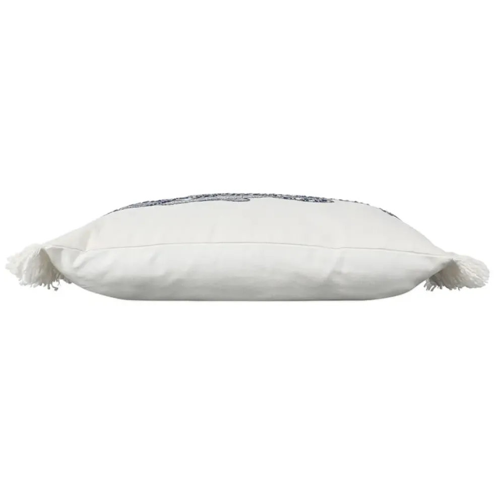 Housse de coussin en coton poisson bleu marine 50x30cm - Bord De Mer