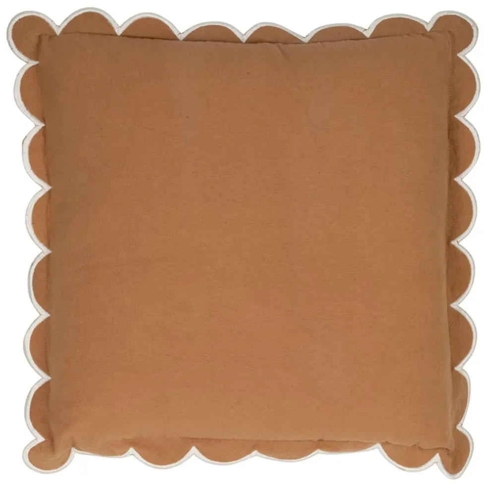 Housse de coussin en coton pêche 45x45cm - Nomadea