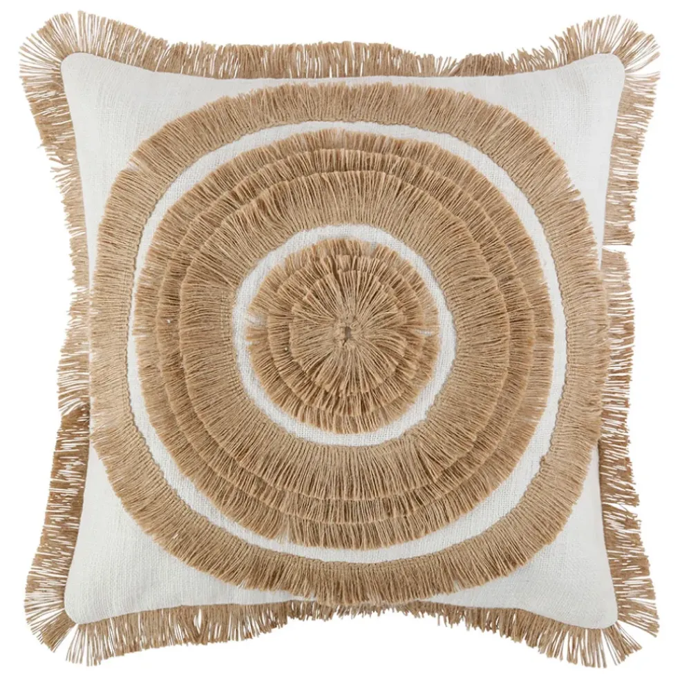 Housse de coussin en coton et jute naturel 45x45cm - Cordine