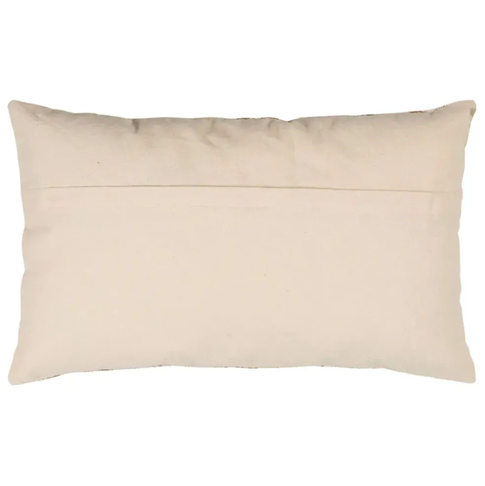 Housse de coussin en coton écru et palmiers camel 50x30cm - Mocoa