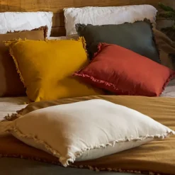 Housse de coussin en coton nalia thym 45x45cm - Nalia