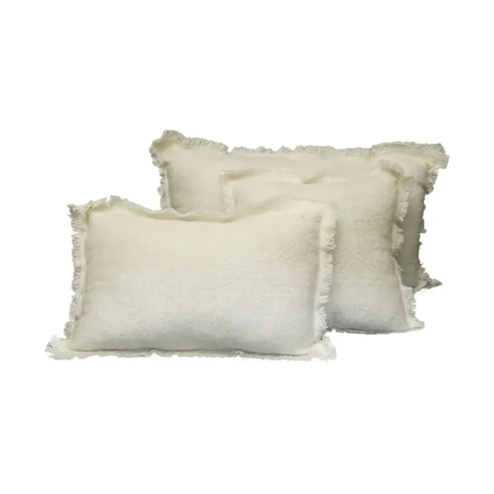 Housse de coussin en laine ivoire 50x80cm - Aspen