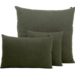 Housse de coussin en lin et coton kaki 80x80cm - Figari