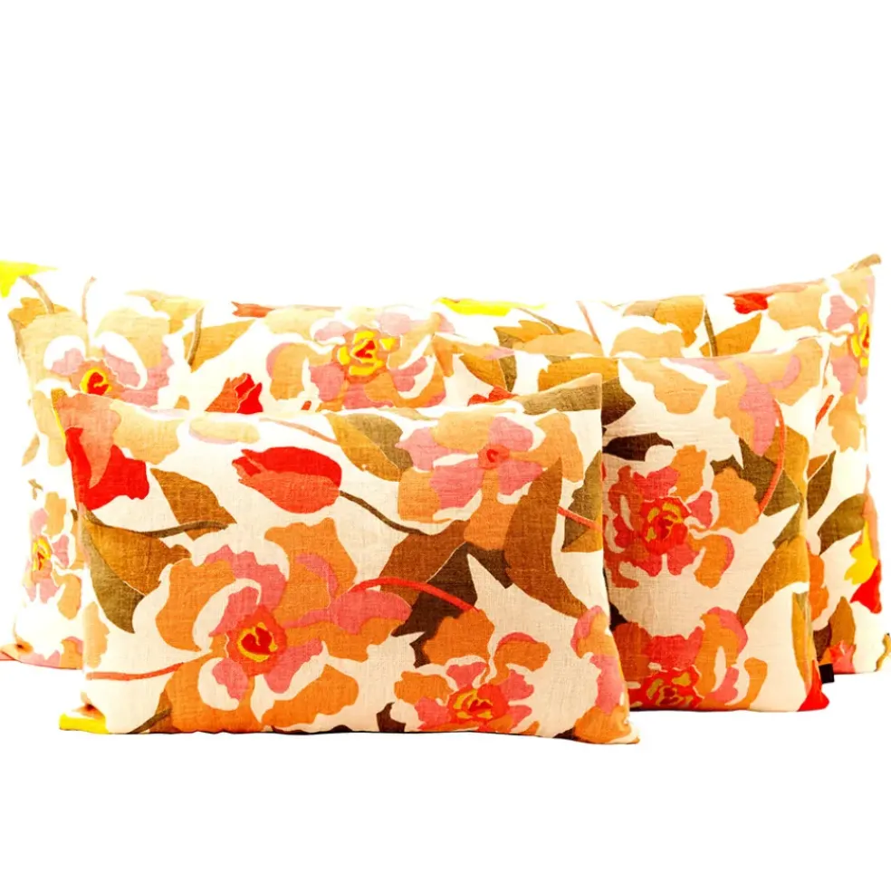 Housse de coussin en lin et coton bois de rose 50x80cm - Ibiza