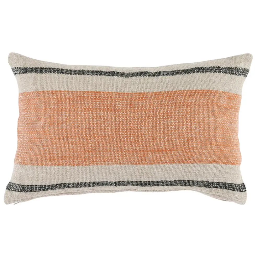 Housse de coussin en lin brique 50x30cm - Hemlin