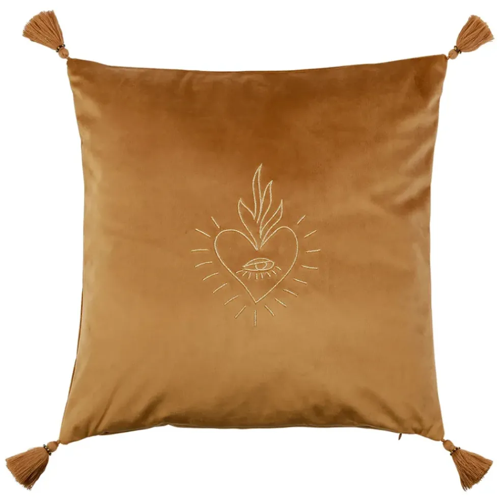 Housse de coussin en velours marron 45x45cm - Tulum