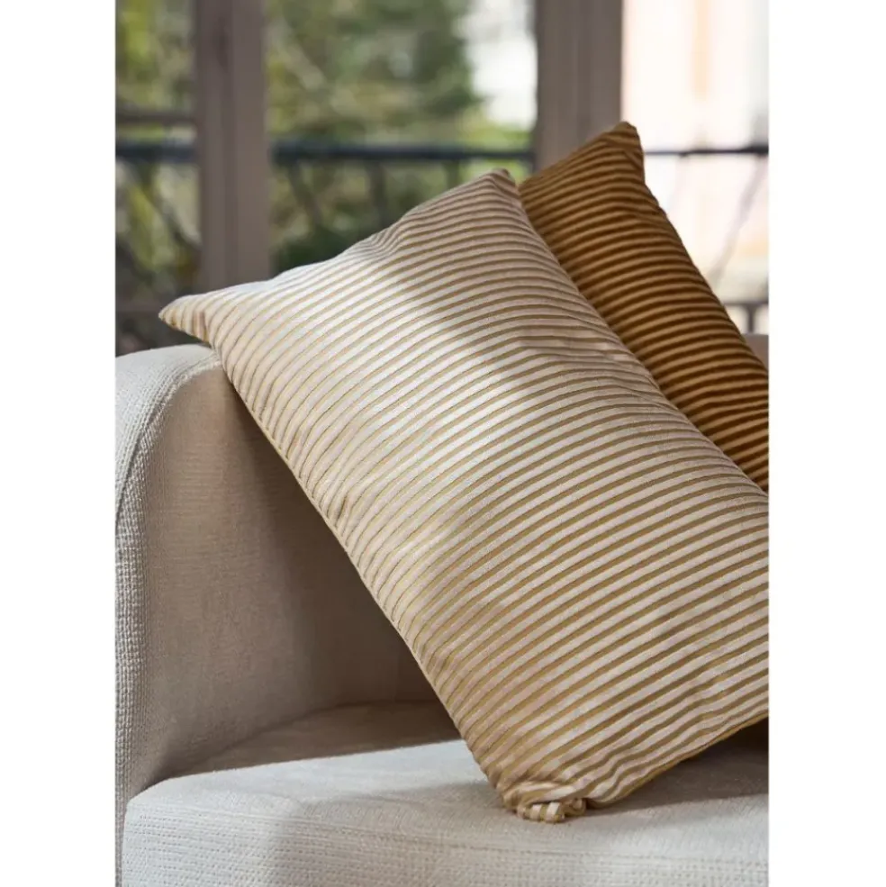 Housse de coussin en velours côtelé ivoire 50x30cm - Klosen