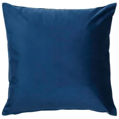 Housse de coussin en velours bleu et camel 45x45cm - Mocoa