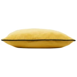 Housse de coussin en velours de coton moutarde 45x45cm - Velvetin
