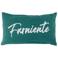 Housse de coussin farniente en coton emeraude 50x30cm - Mare