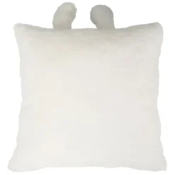 Housse de coussin ourson en velours écru 45x45cm - Songes