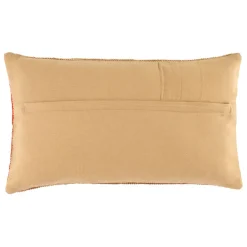 Housse de coussin sunshine en coton et jute naturel corail 50x30cm - Seguia