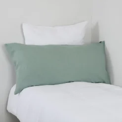 Housse de coussin viti ii celadon 55x110cm 100% lin lavé