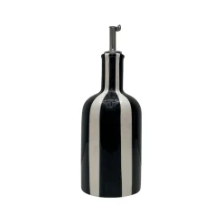Huilier en faïence rayé noir h22cm