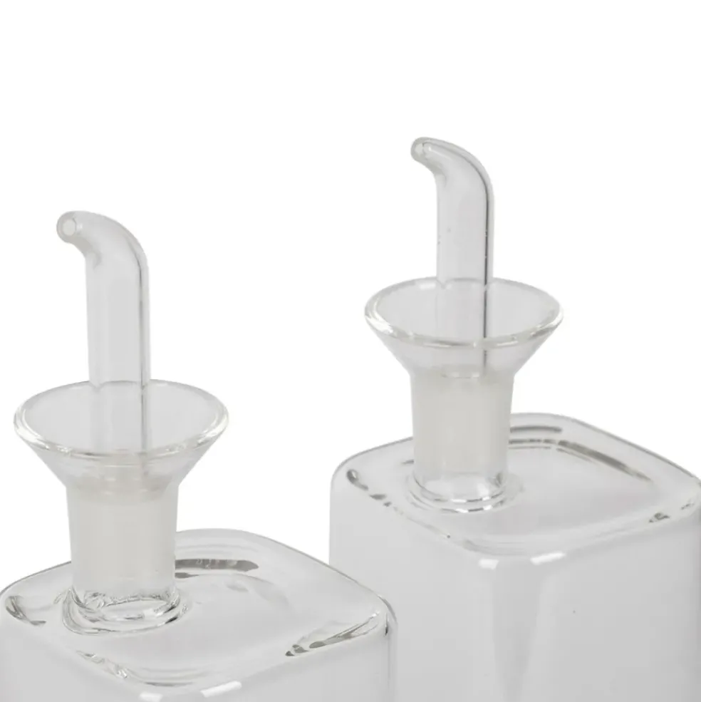 Huilier vinaigrier en verre borosilicate blanc avec support 45cl - Voidita