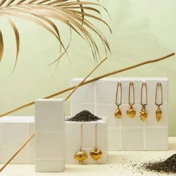 Infuseur de thé avec chaine en inox doré - Coquillage