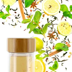 Infuseur en verre double paroi avec bouchon bambou