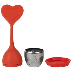 Infuseur thé en inox rouge - Coeur