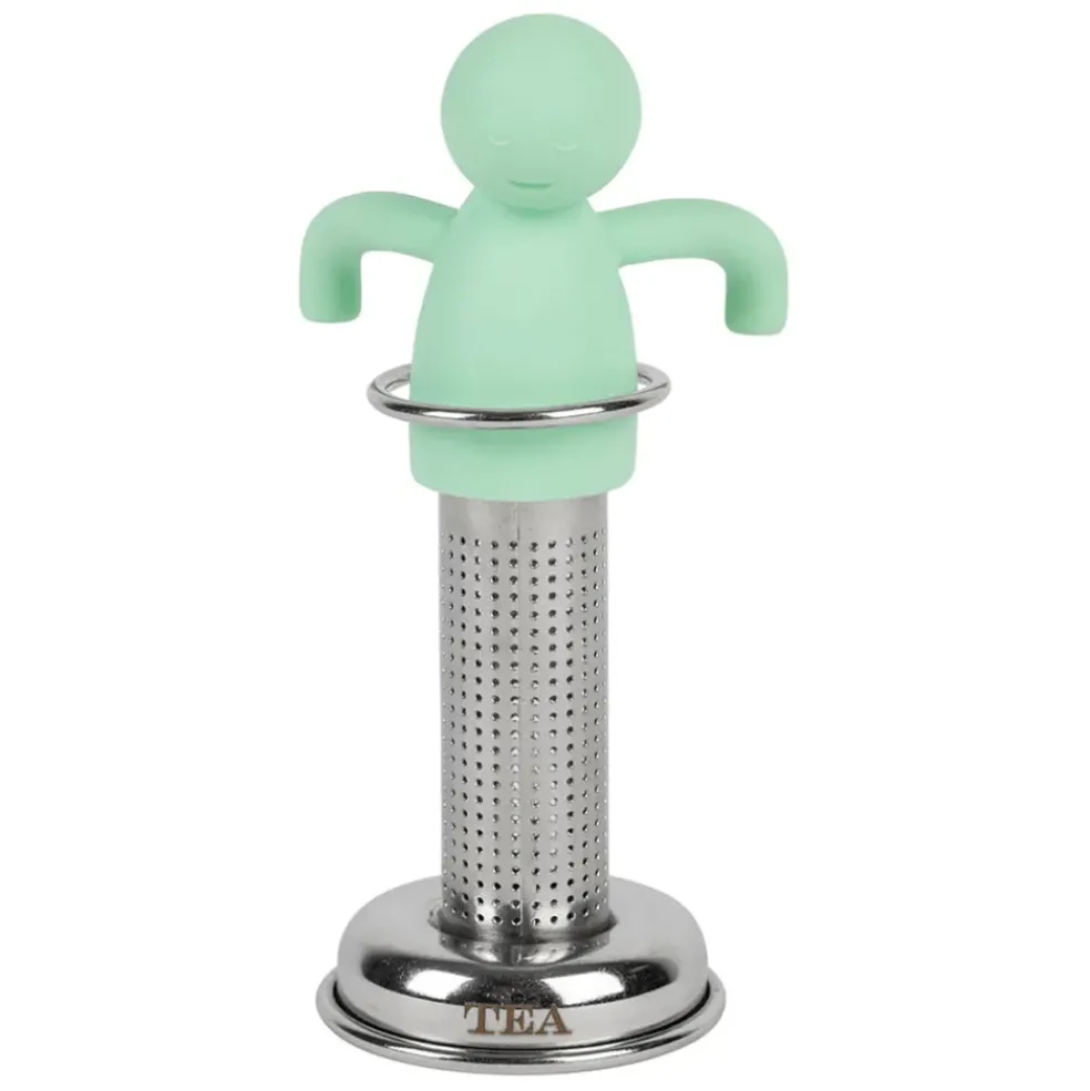 Infuseur thé en inox vert d'eau - Bonhomme
