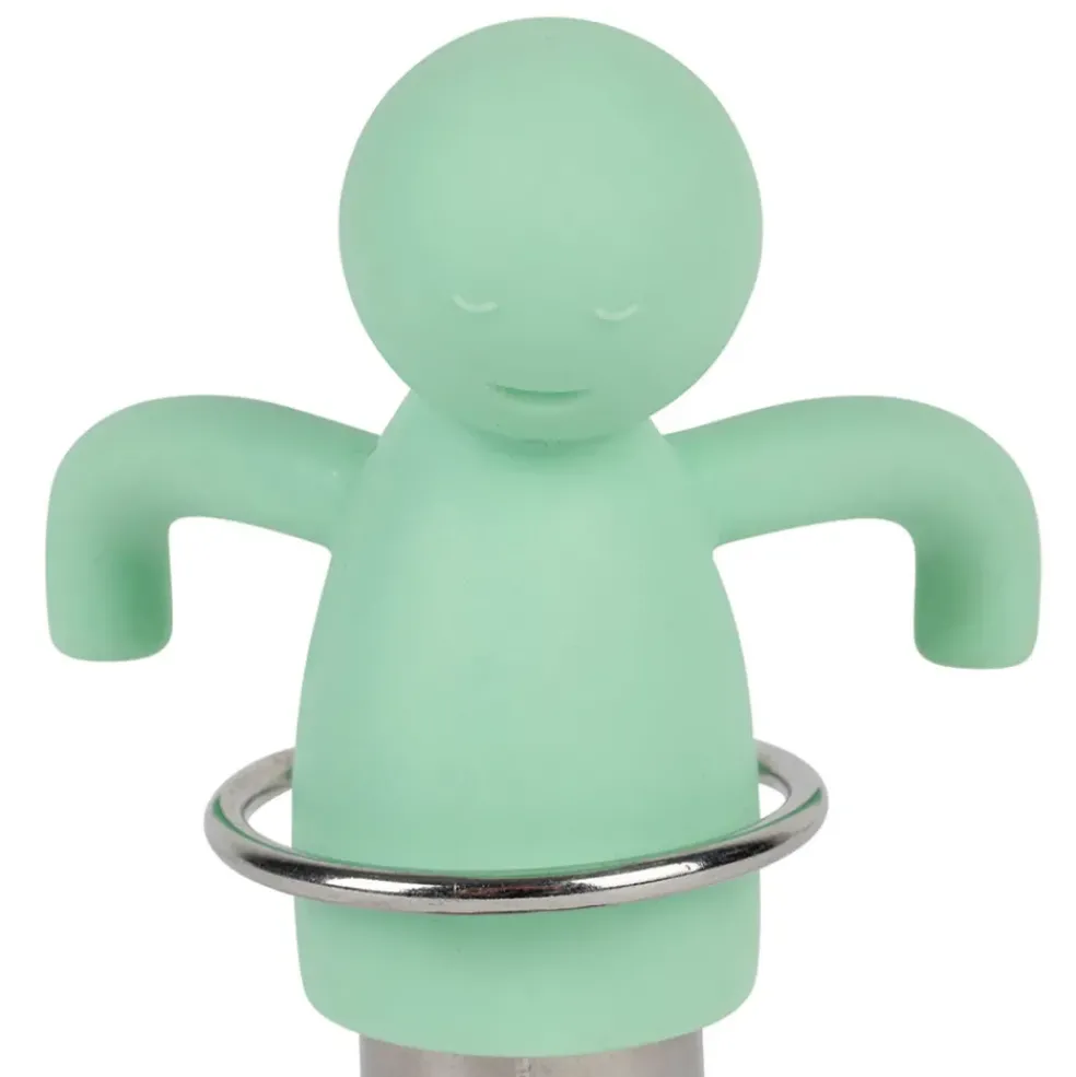 Infuseur thé en inox vert d'eau - Bonhomme