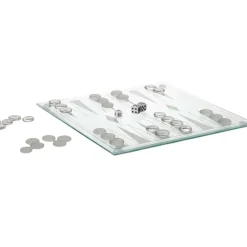 Jeu de backgammon en verre 28x28cm