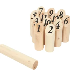 Jeu de quilles nordique en pin + filet de rangement