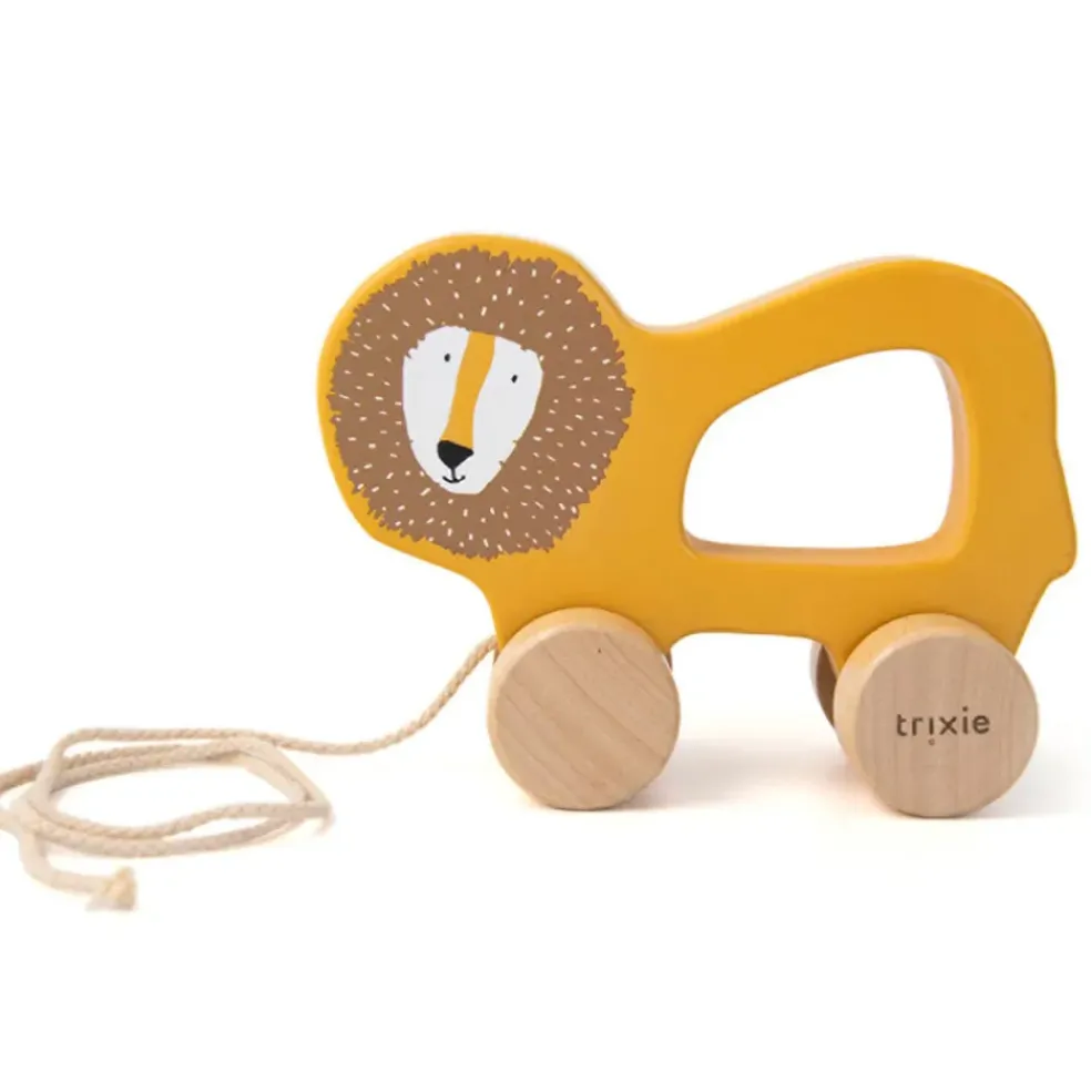 Jouet à tirer en bois - mr. lion