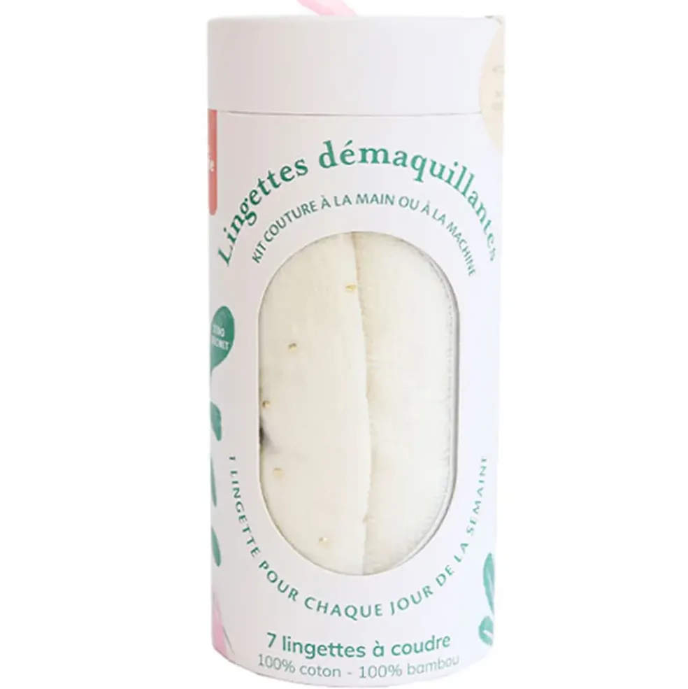 Kit lingettes démaquillantes écru et or