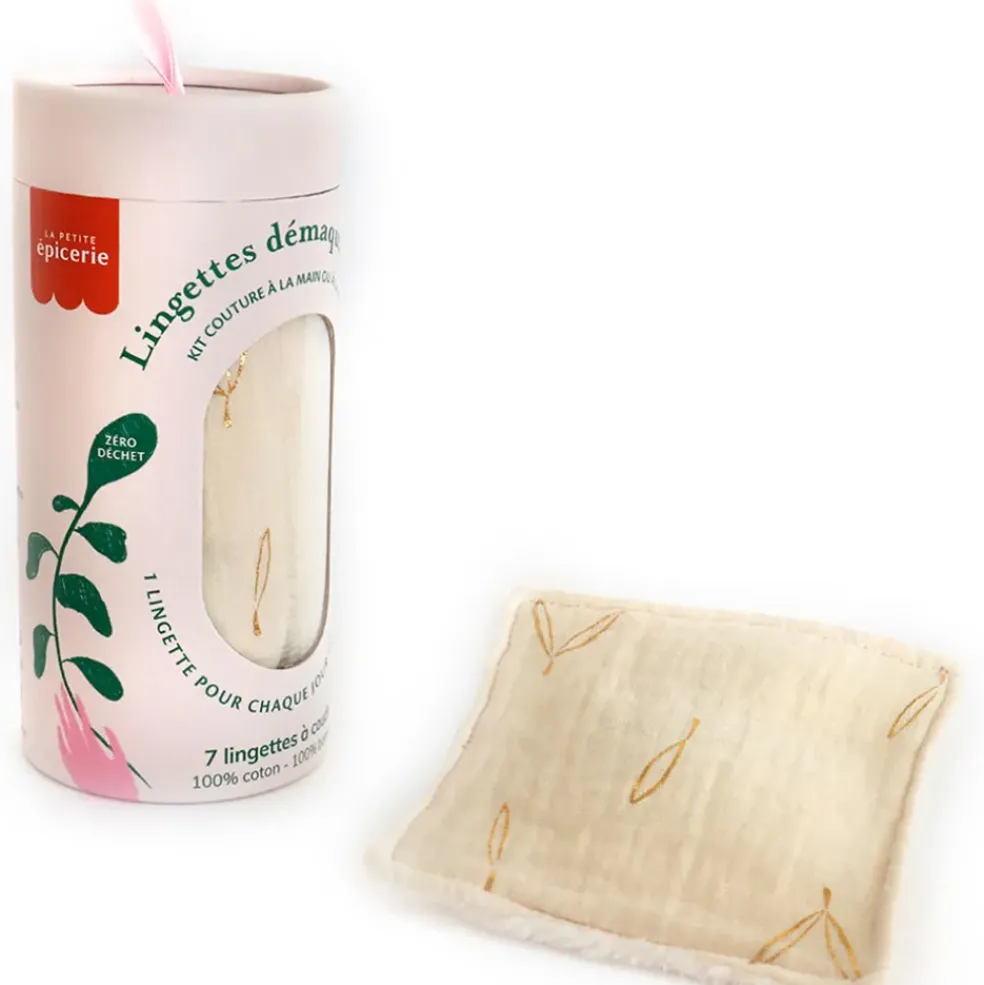 Kit lingettes démaquillantes écru et or