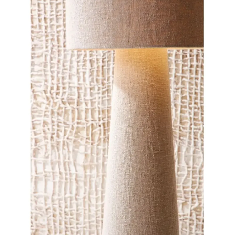 Lampadaire en coton et fer blanc cassé h130cm - Calypsa
