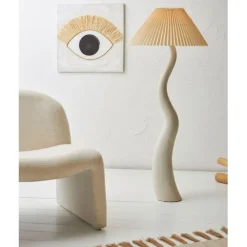 Lampadaire en céramique blanc h125cm - Aurore