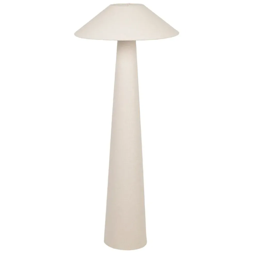 Lampadaire en fer et coton blanc cassé h120cm - Calypsa