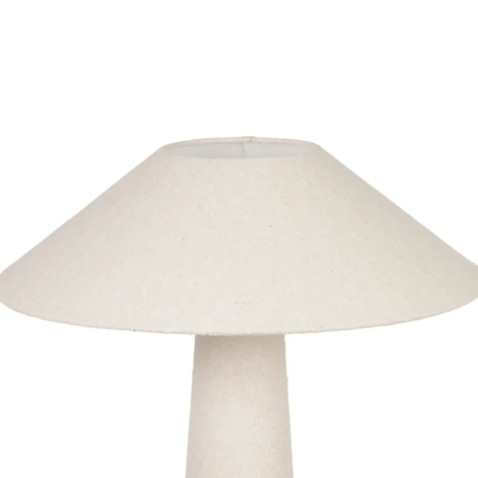 Lampadaire en fer et coton blanc cassé h120cm - Calypsa