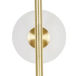 Lampe 2 globes en verre opaline doré - edmond