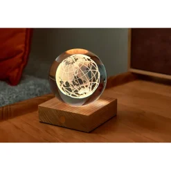 Lampe boule de cristal 3D globe