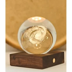 Lampe boule de cristal 3D galaxie