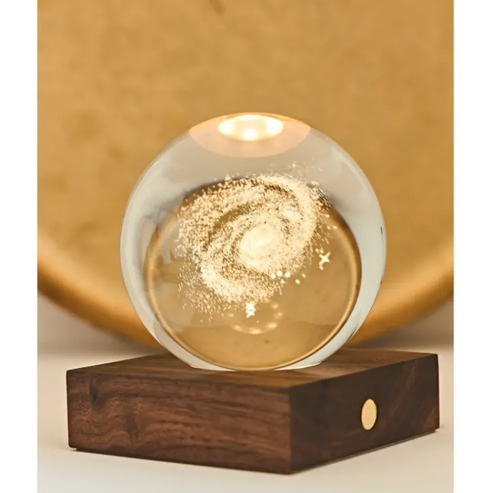 Lampe boule de cristal 3D galaxie