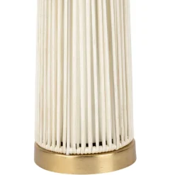 Lampe champignon en fer et nylon h58cm blanc et doré - Champart