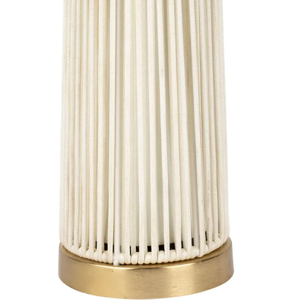 Lampe champignon en fer et nylon h58cm blanc et doré - Champart