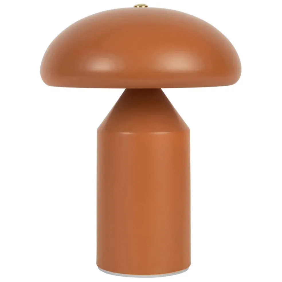 Lampe champignon tactile en fer terracotta h23cm - Arty