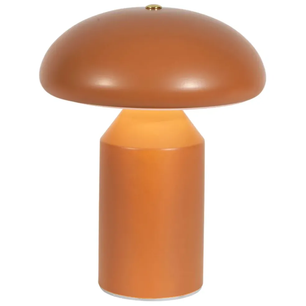 Lampe champignon tactile en fer terracotta h23cm - Arty