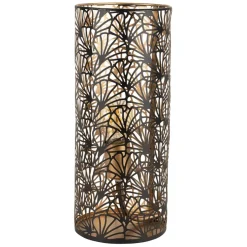 Lampe cylindre en fer h36cm noir et doré - flaural