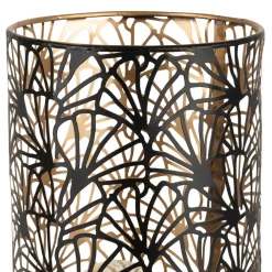 Lampe cylindre en fer h36cm noir et doré - flaural