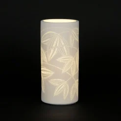 Lampe cylindre en porcelaine h24cm blanc - palmea