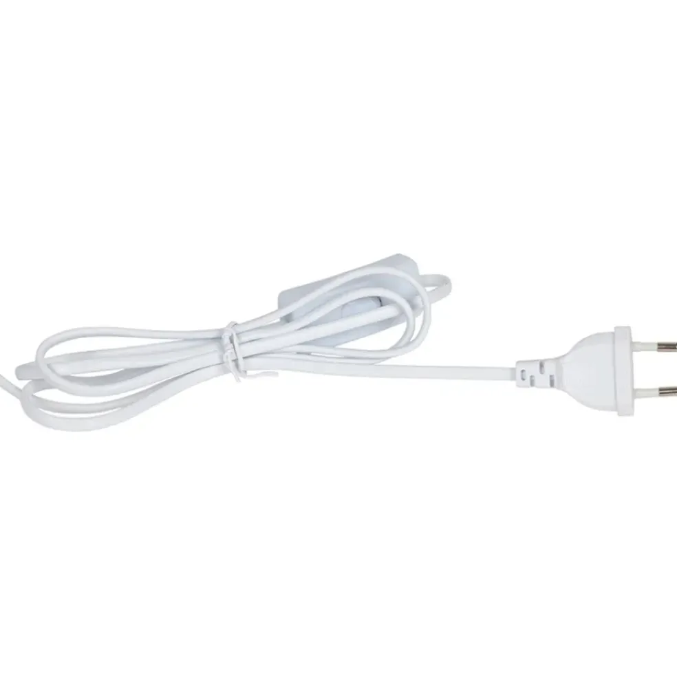 Lampe cylindre en porcelaine rayée indigo et blanc h28cm - Alaria