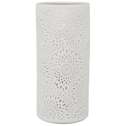 Lampe cylindre rosace Blanc en Porcelaine