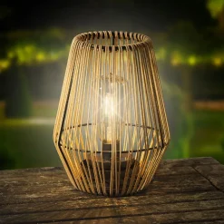 Lampe d'extérieur en résine tresée naturel h23cm