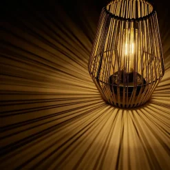 Lampe d'extérieur en résine tresée naturel h23cm